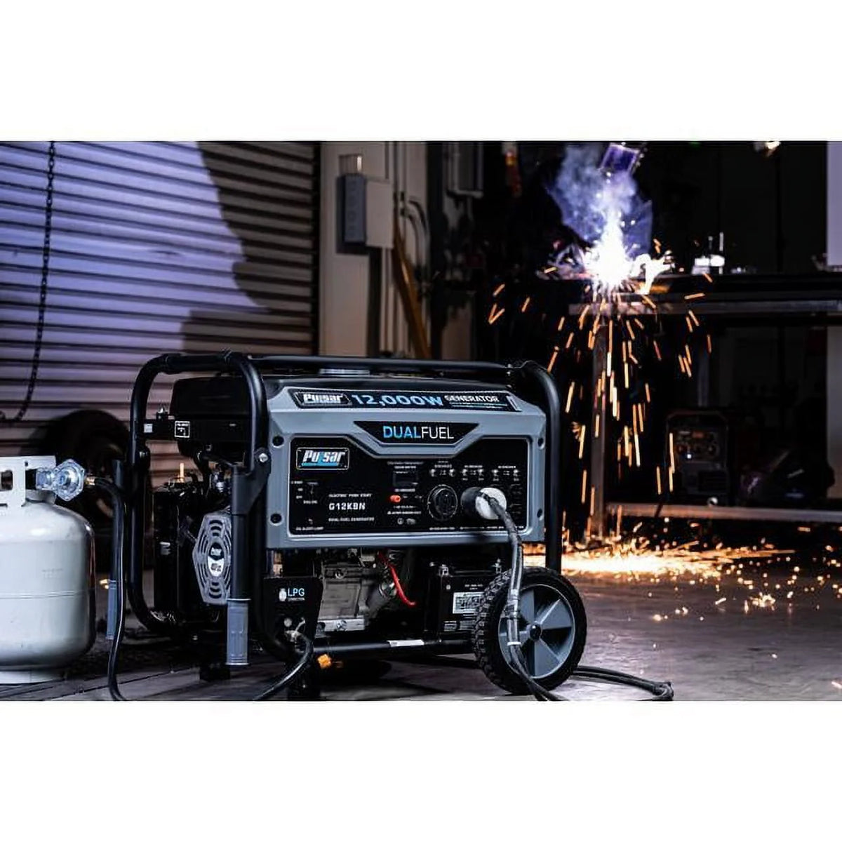 12,000W Dual Fuel Portable Generator in Space Gray with Electric Start D369