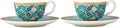 Mint Green Porcelain Espresso Cups and Saucers Set of 2 B1473