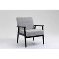 Gray Solid Wood Armchair with Dark Solid Wood Legs N8093