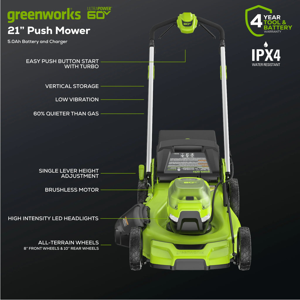 60V 21 Push Lawn Mower with Battery & Charger J3528