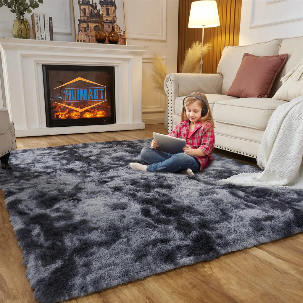 5 x 7 ft Charcoal Gray Shaggy Area Rug P78971