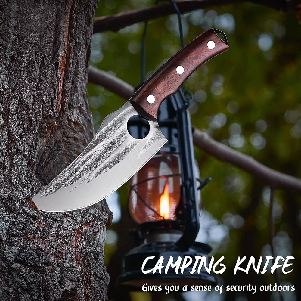 5.5 inch Full Tang High Carbon Steel Butcher Knife with Sheath X207636