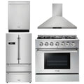 36 Propane Gas Range, Range Hood, Refrigerator, Dishwasher Package E10512