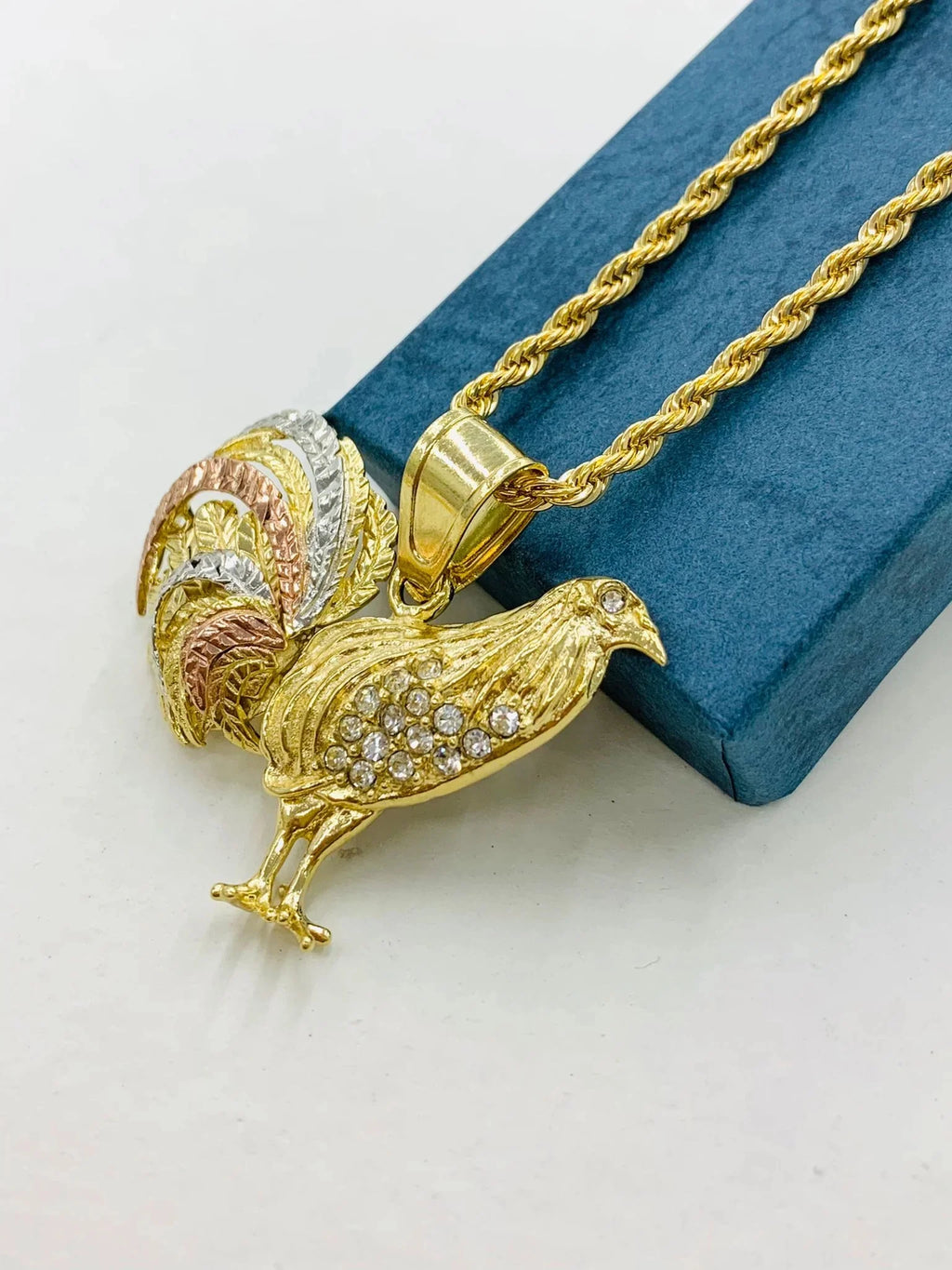 18K Gold Filled Chicken Rooster Pendant Necklace 24" G92936