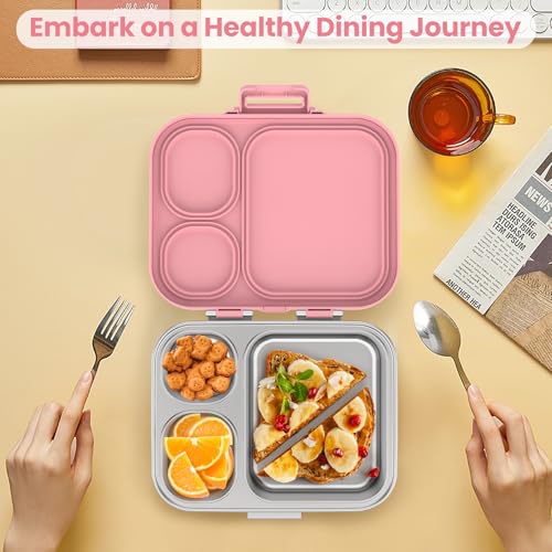 Stainless Steel 3-Compartment Leakproof Lunch Box P800