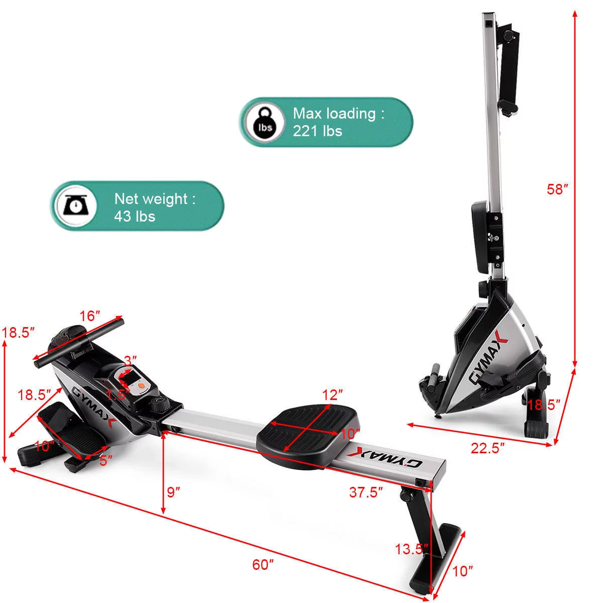 Folding Magnetic Rowing Machine Z28458