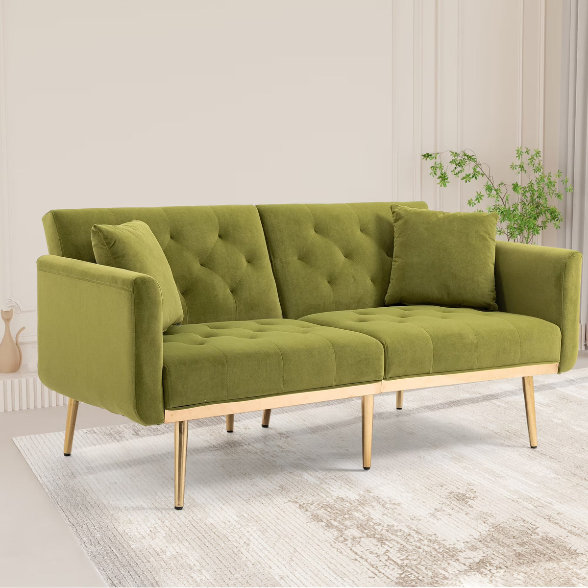 Velvet Sofa with Metal Feet K4538