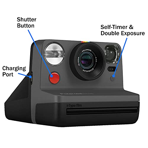 Black I-Type Instant Film Camera with B&W Film Pack G1585