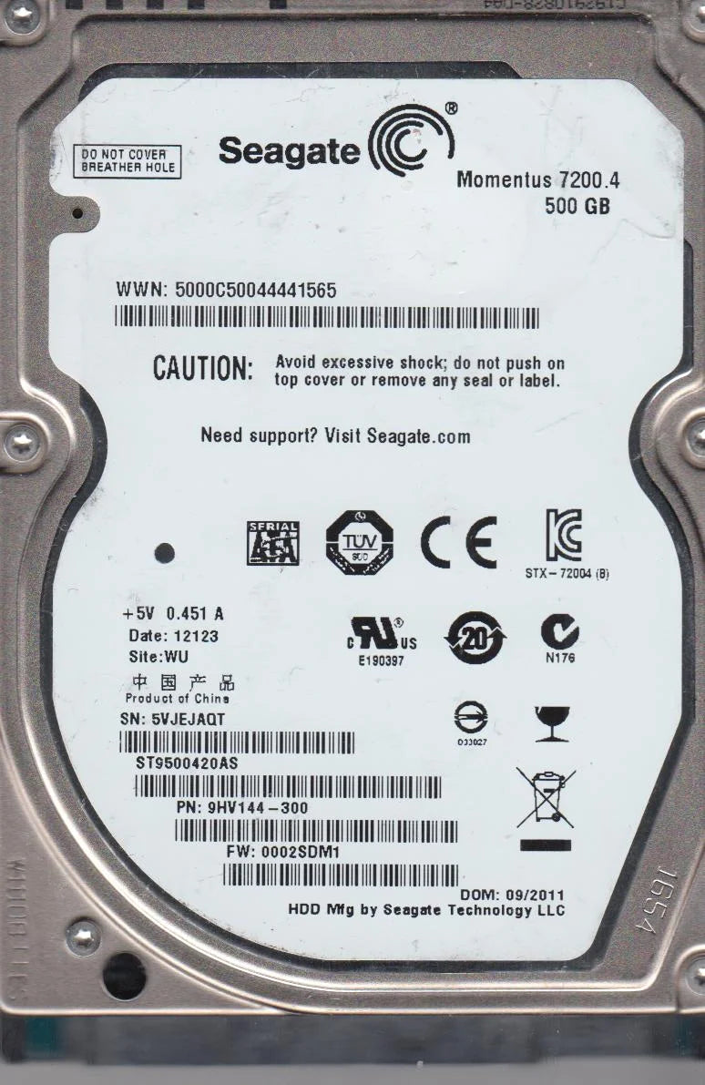500GB SATA 2.5 Hard Drive Q77929