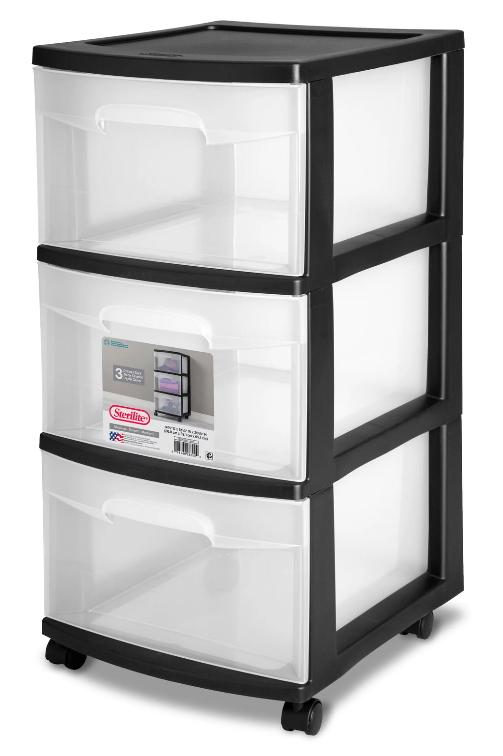 3 Drawer Plastic Cart T434