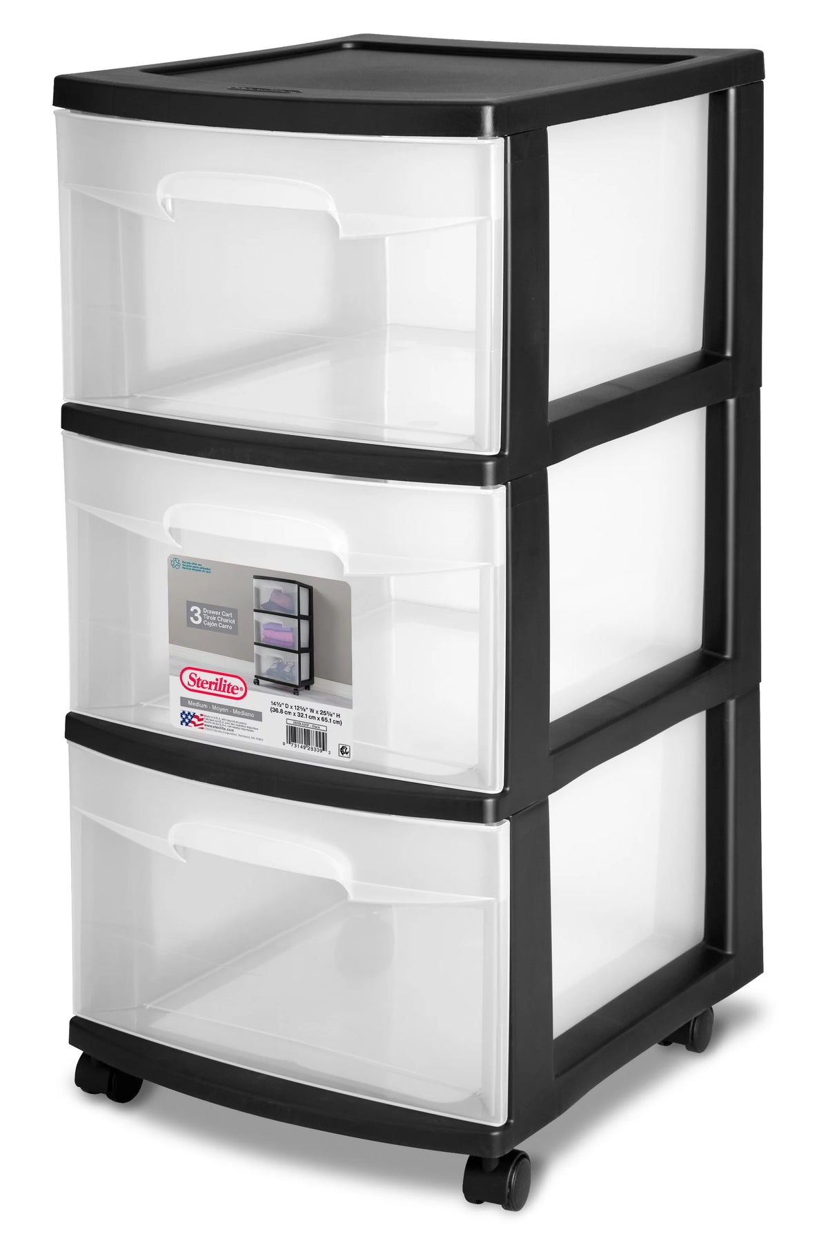 3 Drawer Plastic Cart T434