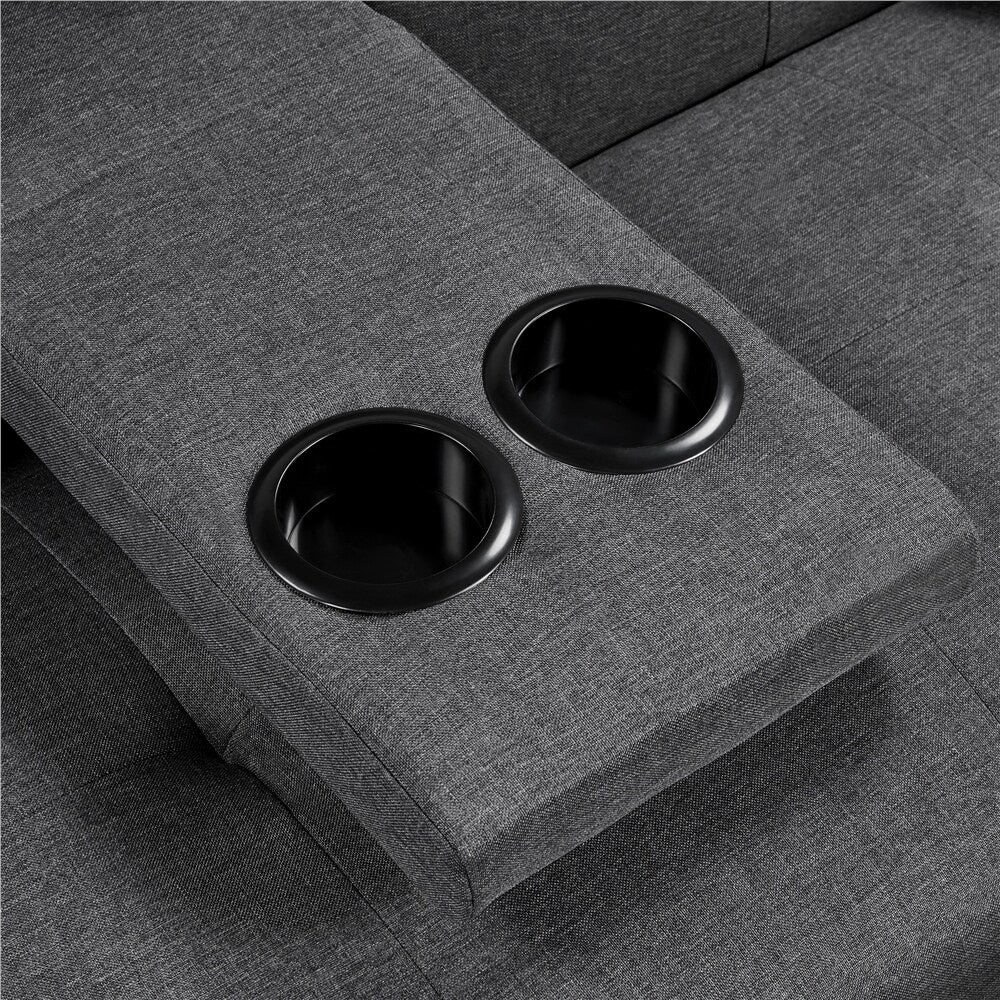 Dark Gray Tufted Fabric Convertible Futon Sofa Bed N82438