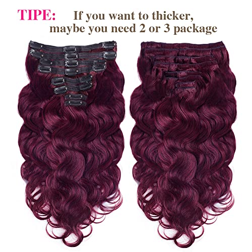 Chocolate Brown to Caramel Blonde 8Pcs Clip in Hair Extensions Real Human Hair 120g 16 Inch J421089