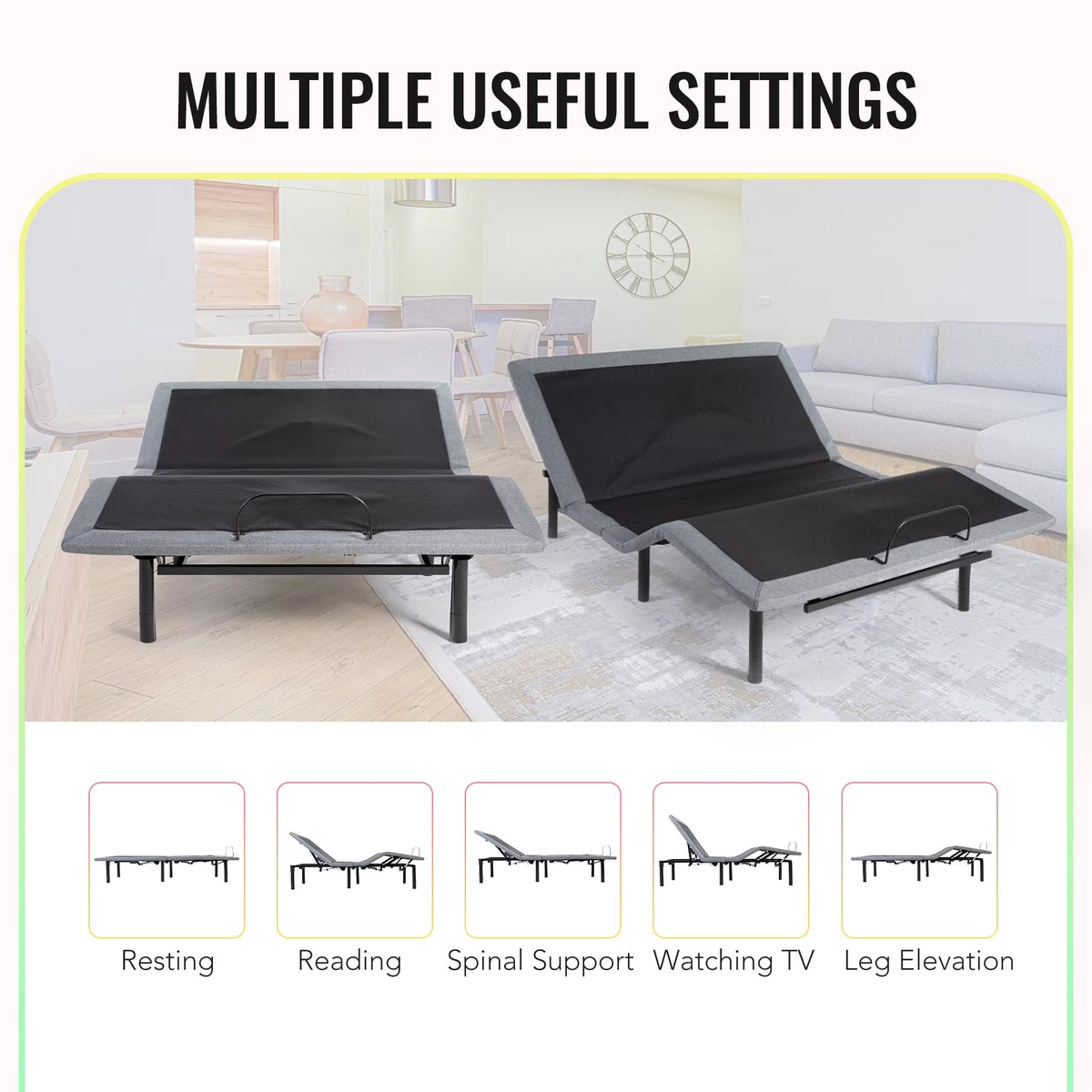 Queen Size Motorized Bed Frame with Remote Control N71191