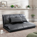 5-Position Folding Chaise Lounge with Adjustable Back & Steel Frame Black H2270