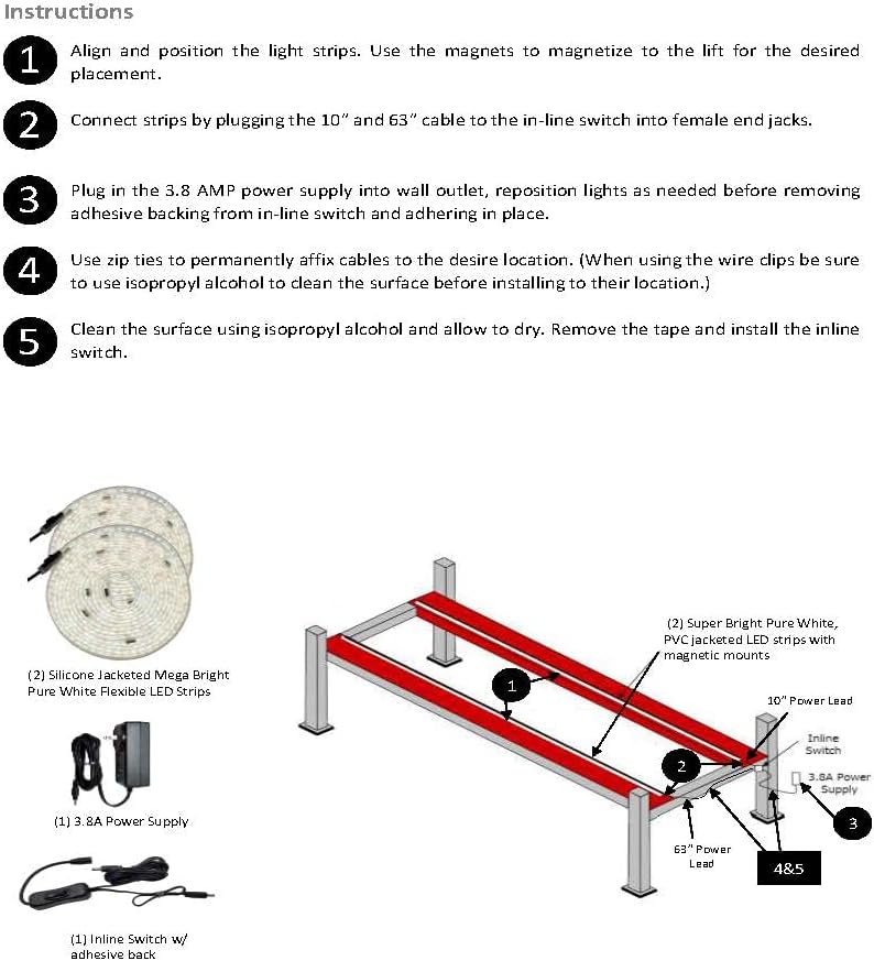 LED Light Weight Lift Kit with 2 Light Strips N908