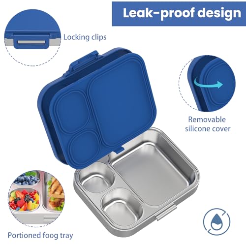 Stainless Steel 3-Compartment Leakproof Lunch Box P800