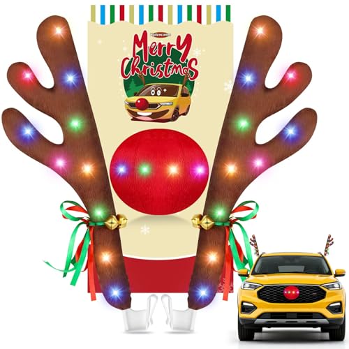 Car Reindeer Antlers & Nose with Lights D998