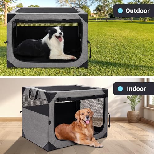 30 Inch Light Grey Collapsible Soft Dog Crate D28882