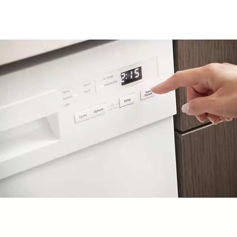 White Front Control Dishwasher with Stainless Steel Tub I157109