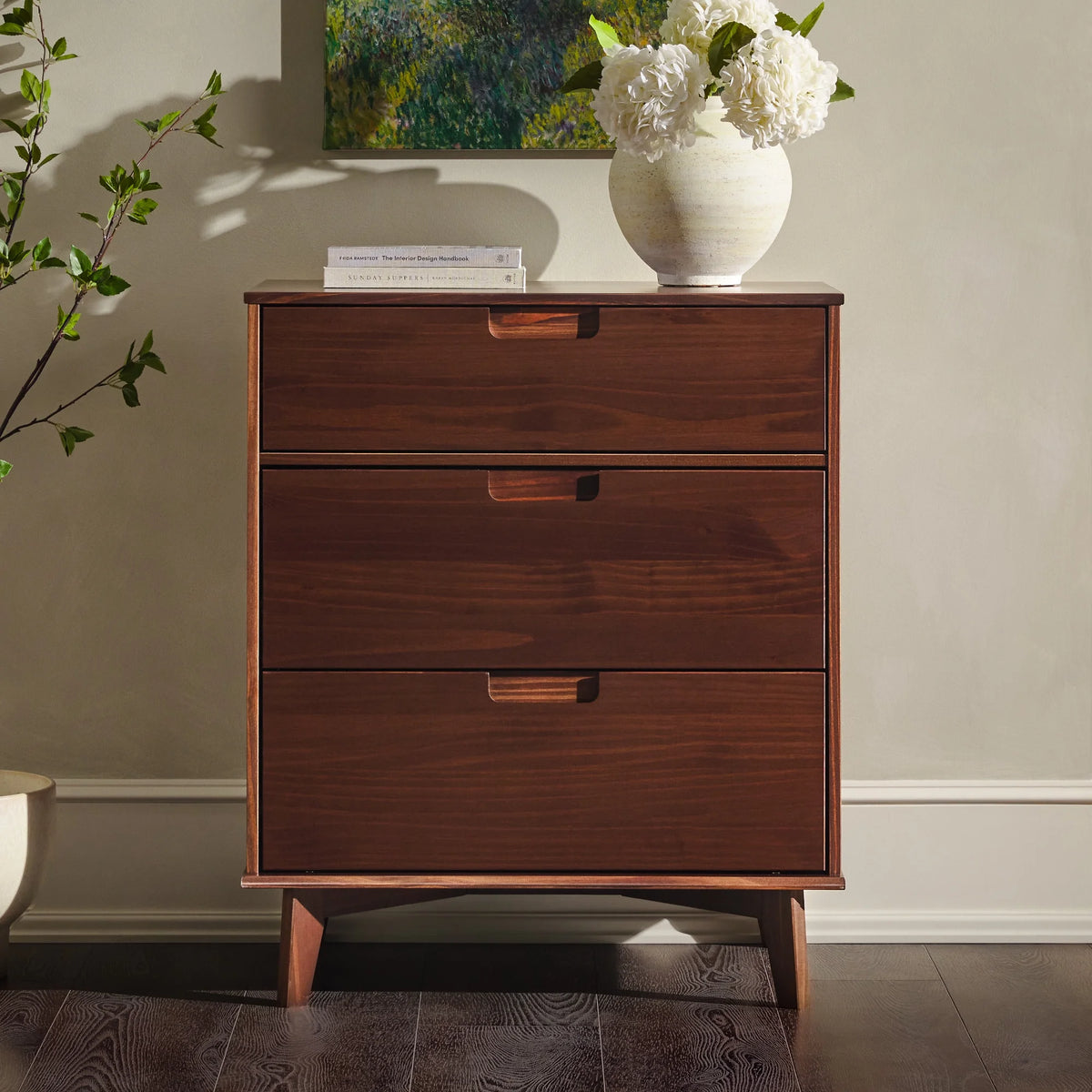 Solid Wood Walnut 3-Drawer Dresser R15990