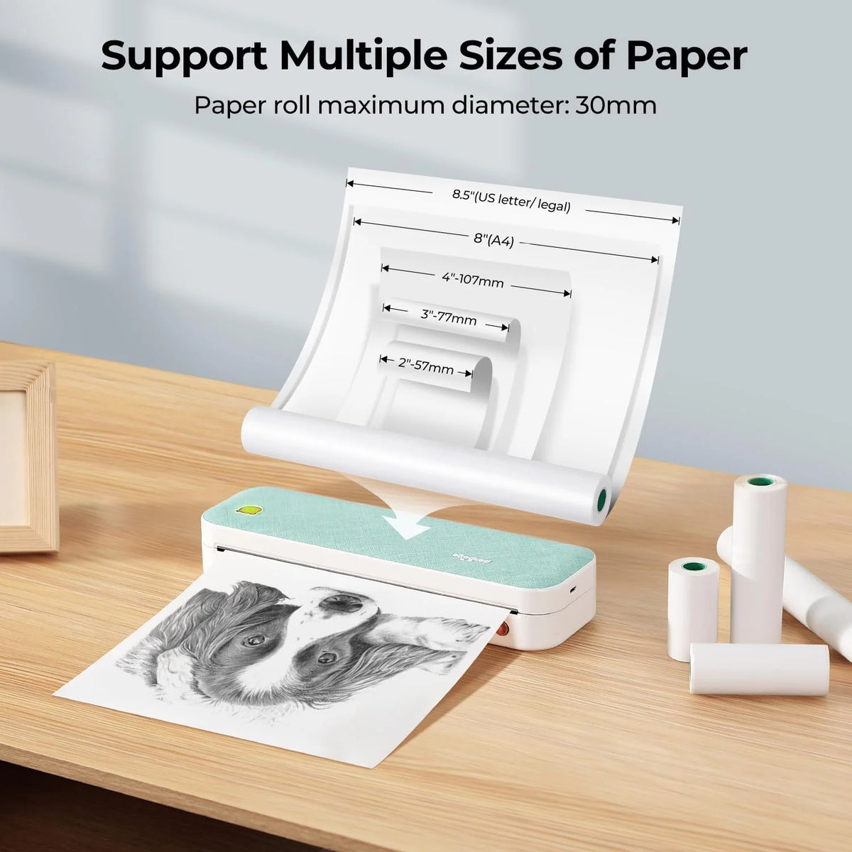 Green Wireless Thermal Inkless Printer O488439
