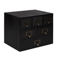 Black 6 Drawer Wood Desk Drawer Set with Letter Holder V879853
