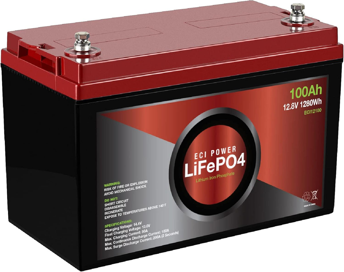 12V 100Ah Lithium LiFePO4 Deep Cycle Rechargeable Battery T269