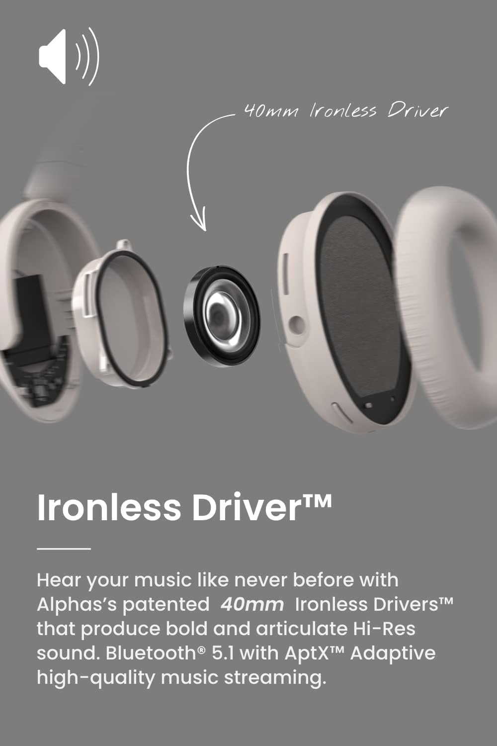 Alpha Noise Cancelling Bluetooth Headphones K16485