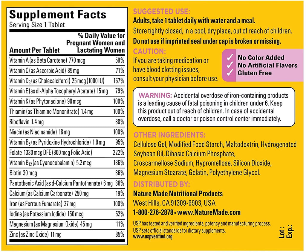 90 Tablets Prenatal Multi Dietary Supplement (Pack of 2) B919735