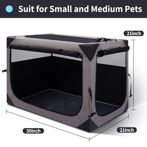 30 Inch Light Grey Collapsible Soft Dog Crate D28882
