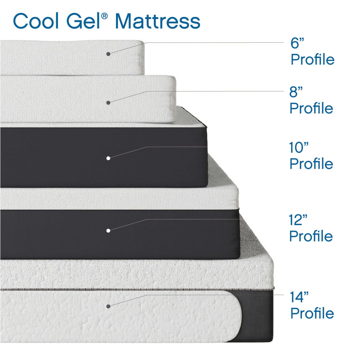 14 Gel Memory Foam Mattress with Pillow, Full U219
