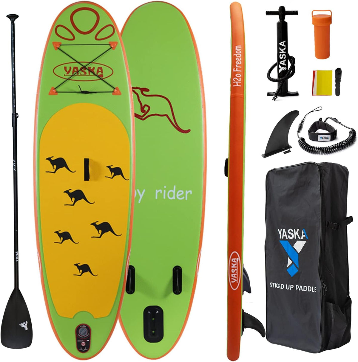 Kids Inflatable Stand Up Paddle Board with Hand Pump, Adjustable Aluminum Floating Paddle, Repair Kit, Rucksack and Bottom Fin G789326
