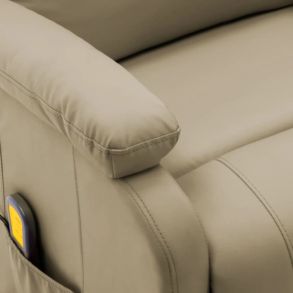 Electric Massage Recliner Cappuccino Faux Leather L755