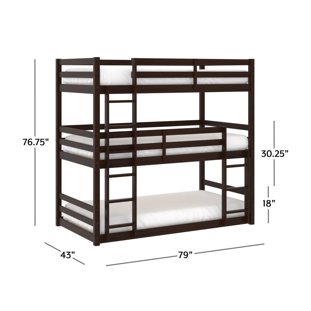 White Wood Convertible Bunk Bed J973