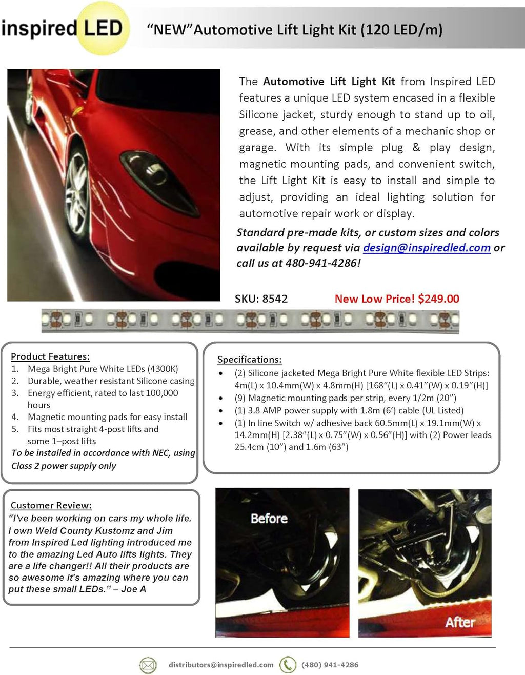 LED Light Weight Lift Kit with 2 Light Strips N908