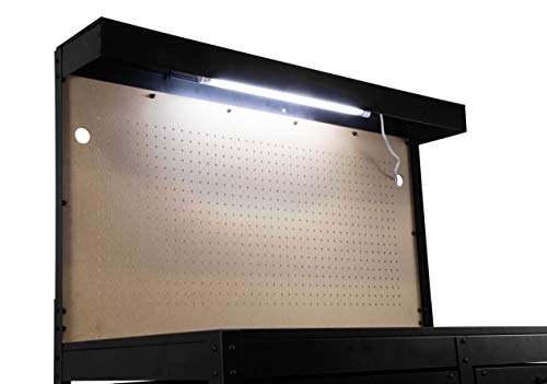 48-Inch Black Workbench with Power Outlets and Light M78055