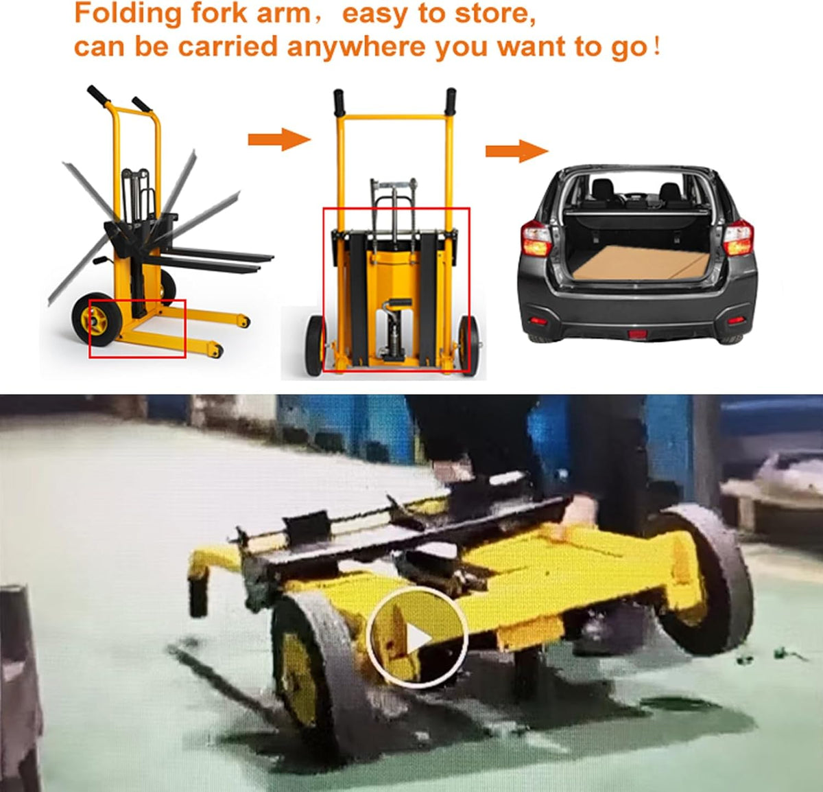 440 lbs Capacity 35" Lift Height Adjustable Forks Fixed Legs Pallet Stacker W21142