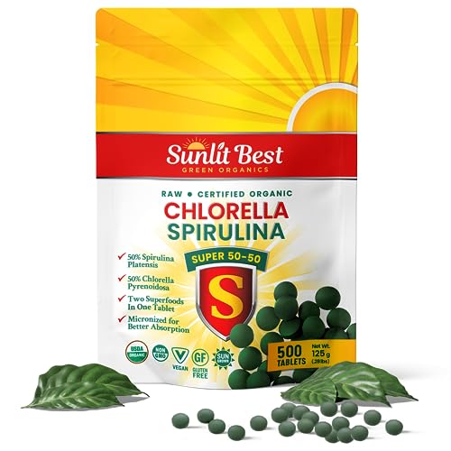 500 Organic Chlorella Spirulina Tablets M35919