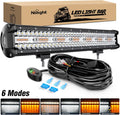 20Inch 420W LED Light Bar Amber White Strobe with Wiring Harness Kit Q679330