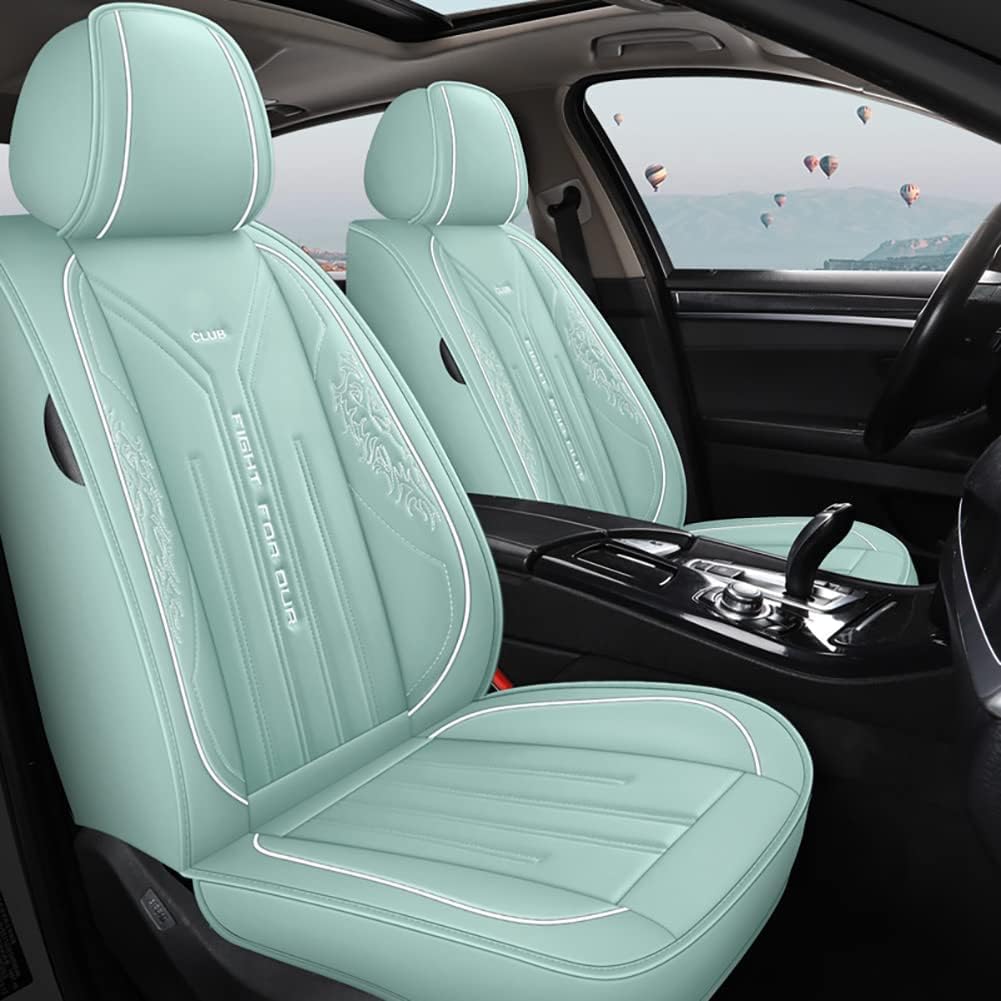 Pink Synthetic Leather 5 Seats Car Seat Cover Set O869