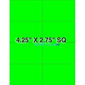 Fluorescent Green Paper Labels 300 Sheets V97035