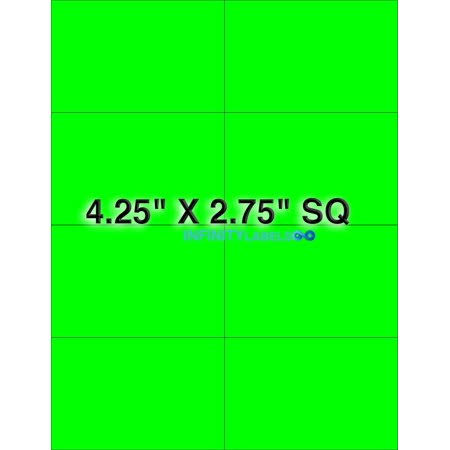 Fluorescent Green Paper Labels 300 Sheets V97035