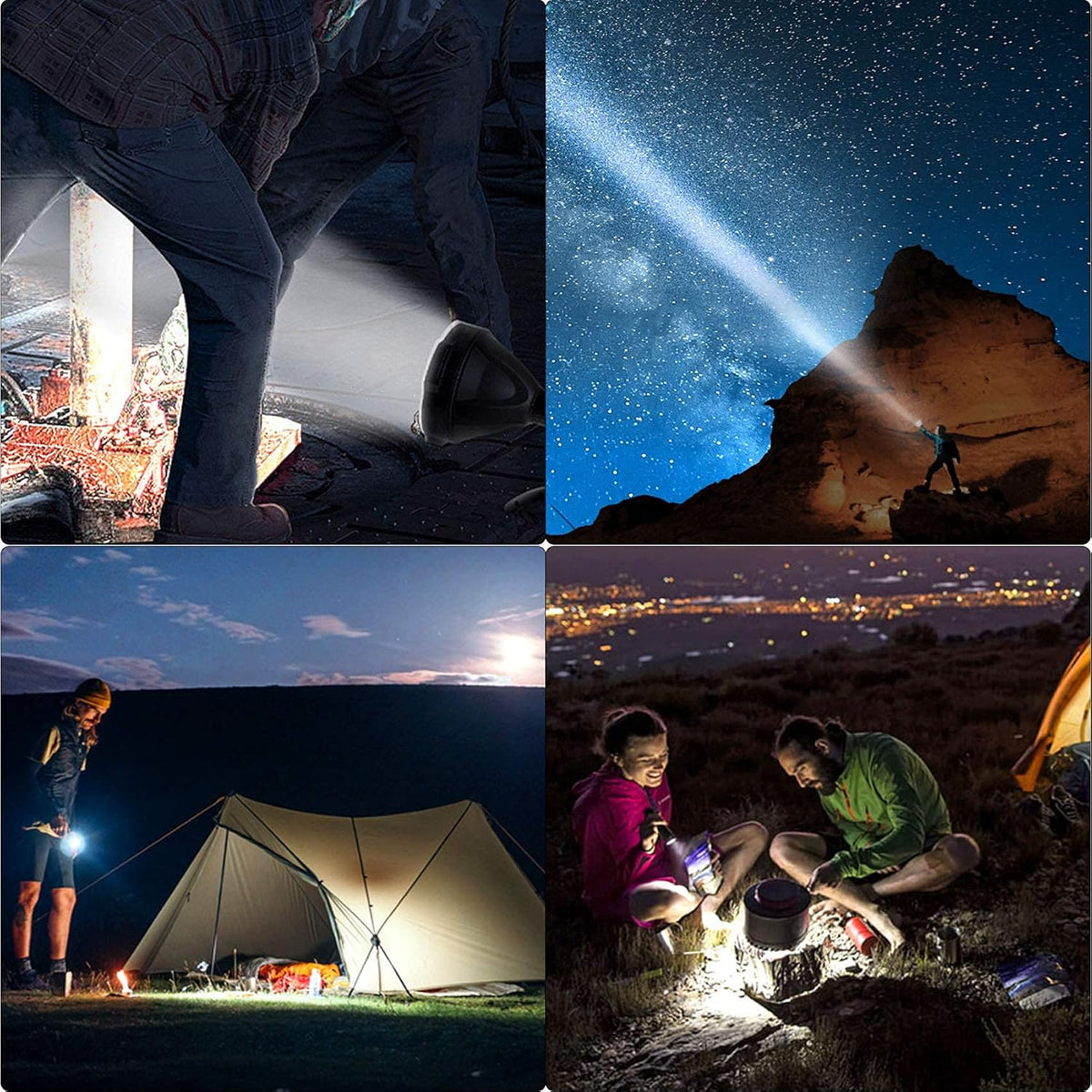 Rechargeable LED Spotlight Flashlight 90000 High Lumens IPX5 Waterproof N847