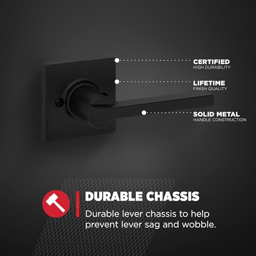 Matte Black Interior Privacy Door Handle 10 Pack T8332