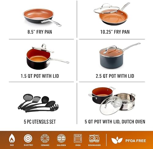 15 Pc Non Stick Ceramic Cookware Set D4928