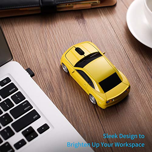 Red Wireless Sports Car Shaped Mouse with LED Headlights Q87456