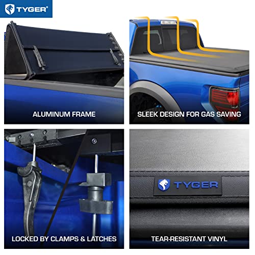 Black Soft Tri-fold Truck Bed Tonneau Cover L846618