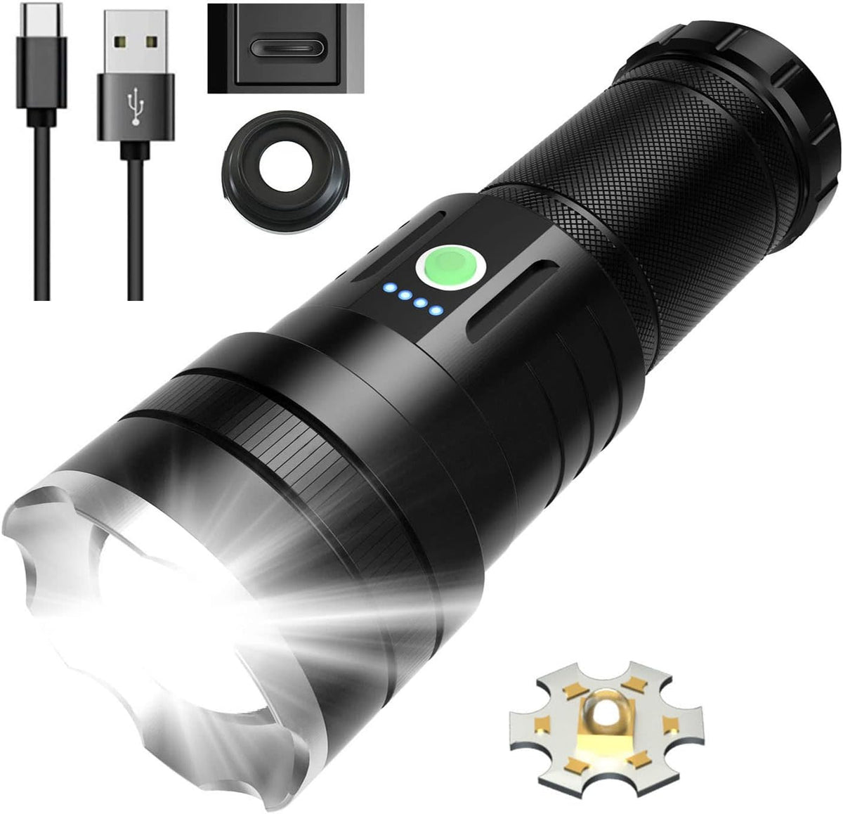 100000 High Lumens Rechargeable LED Flashlight R7211