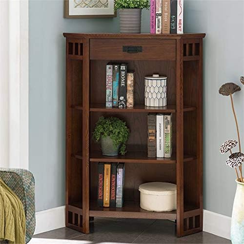 3 Shelf Corner Bookcase in Mission Oak C679